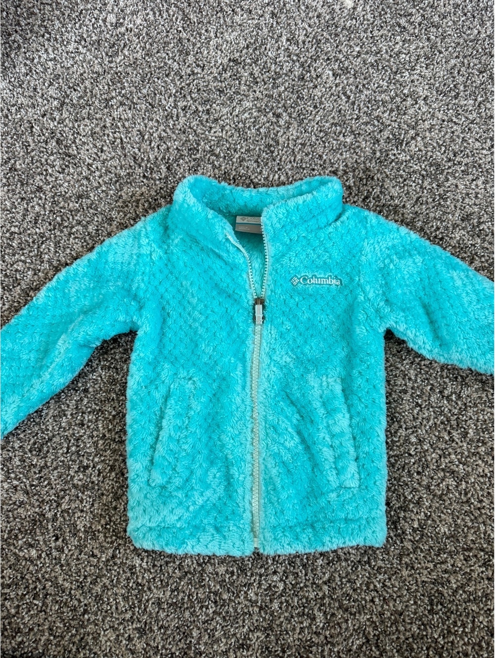 Columbia Baby Girl Fire Side Blue Fleece Jacket 12-18 Months Turquoise